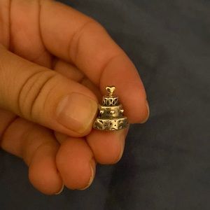 Pandora silver and gold wedding cake charm